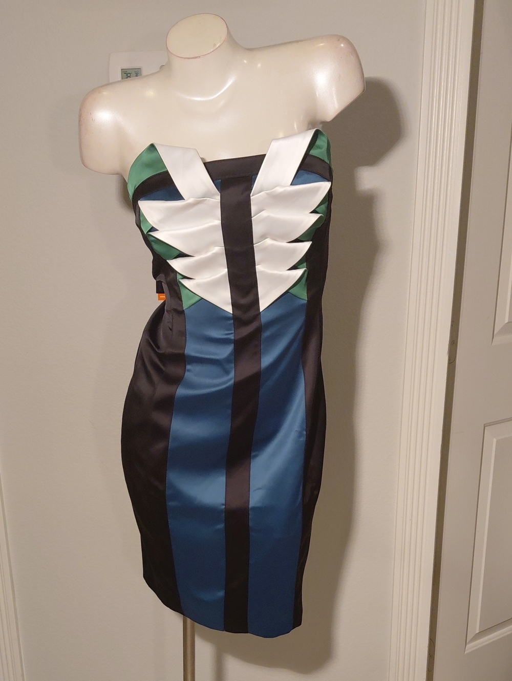 Karen Millen Strapless Colorblock Sheath Dress